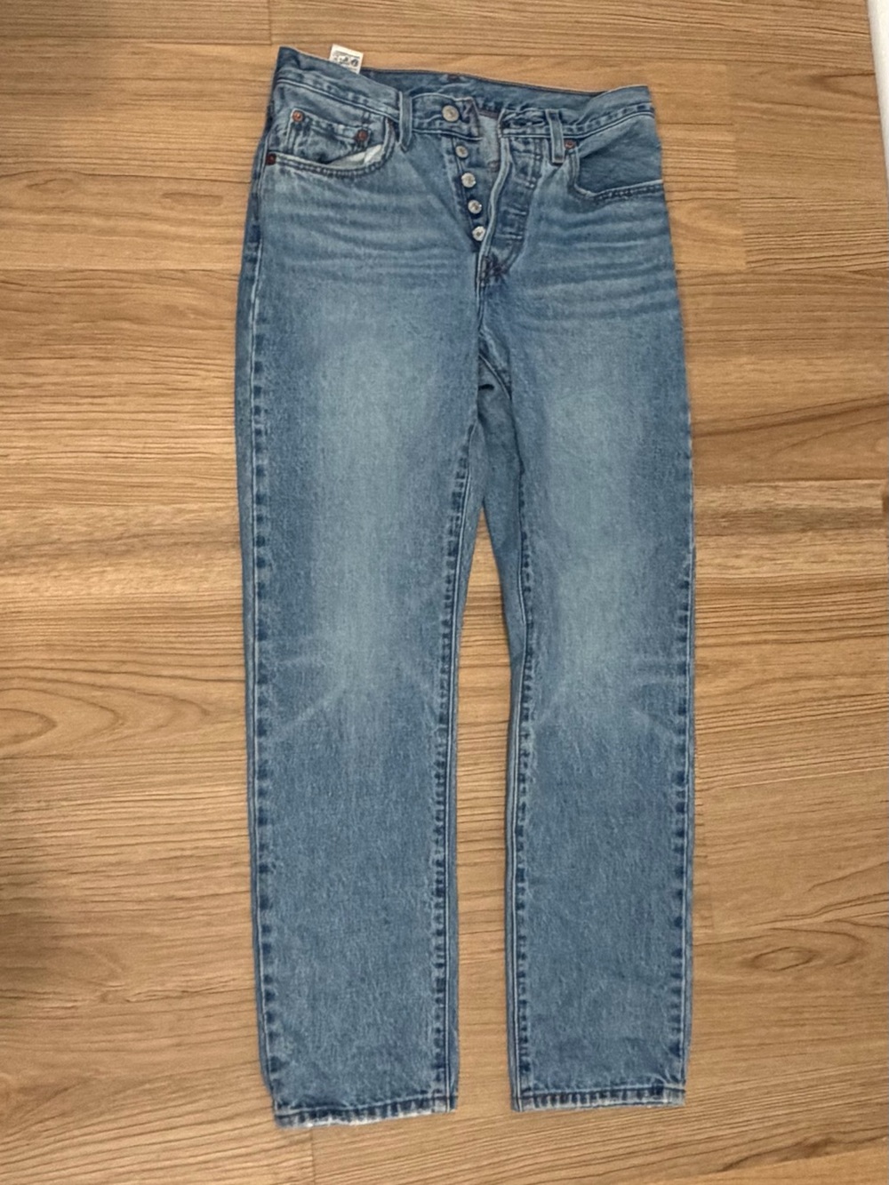 Levi 501s Light Blue Straight-Leg High-Rise Jeans
